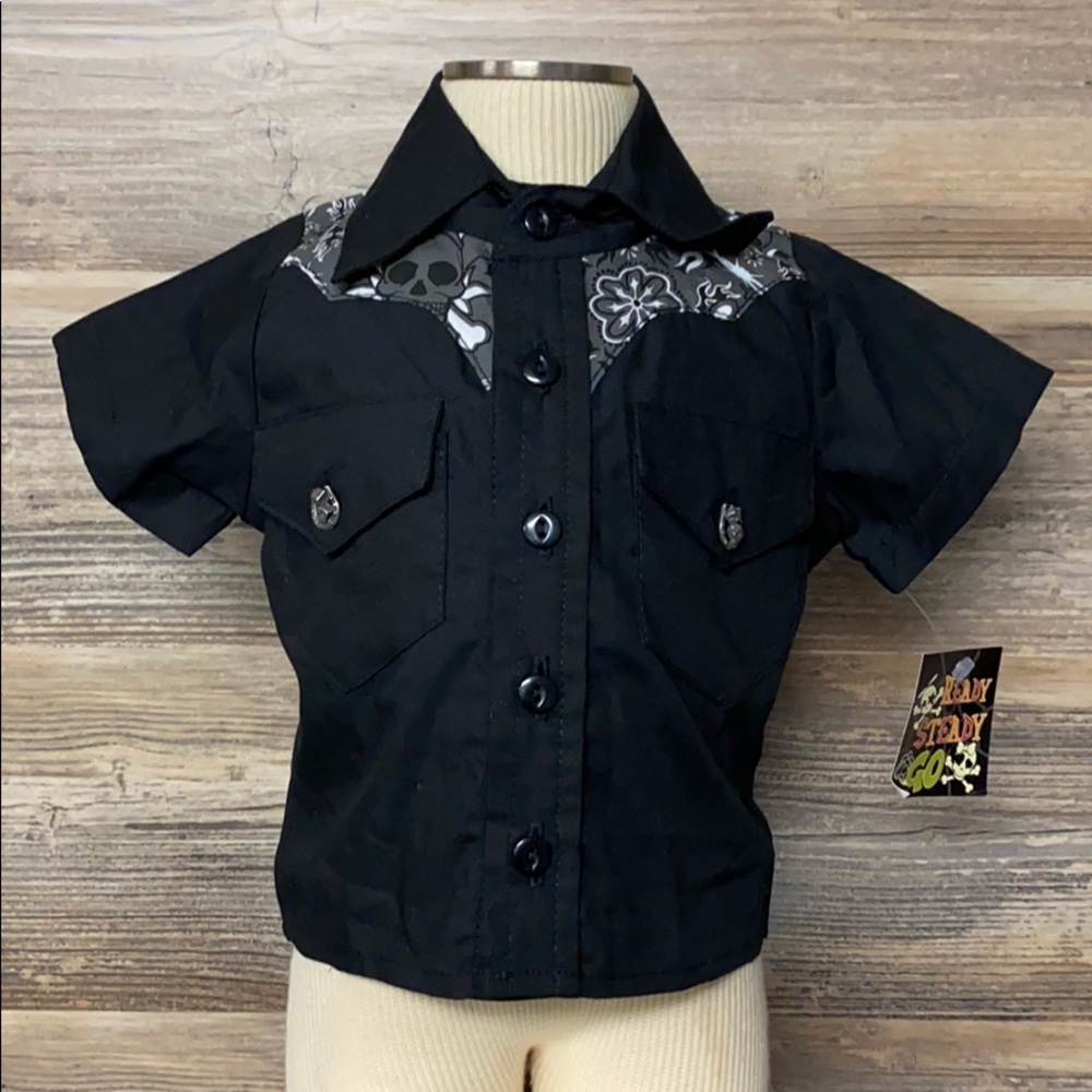 Ready Steady Go Rockabilly Boy's Button Down NWT